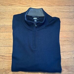 Lands’ End Men’s 1/4 Zip Navy Blue Supima Cotton Sweater Size XXL